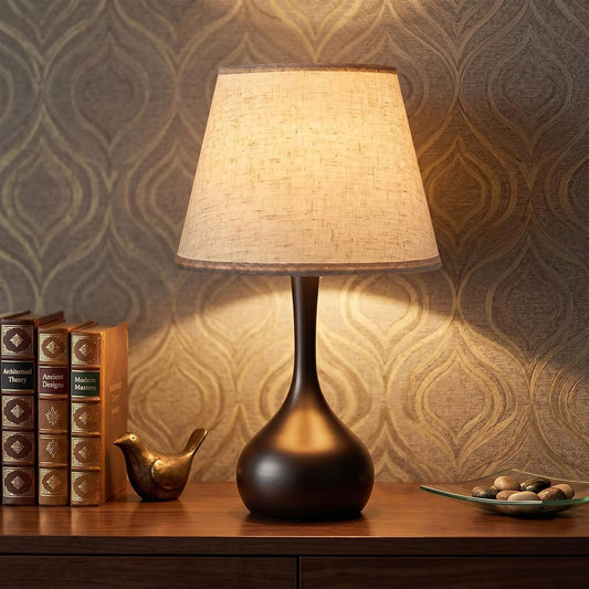 voltnera Touch Bedside Table Lamp – 3-Way Dimmable with Fabric Shade